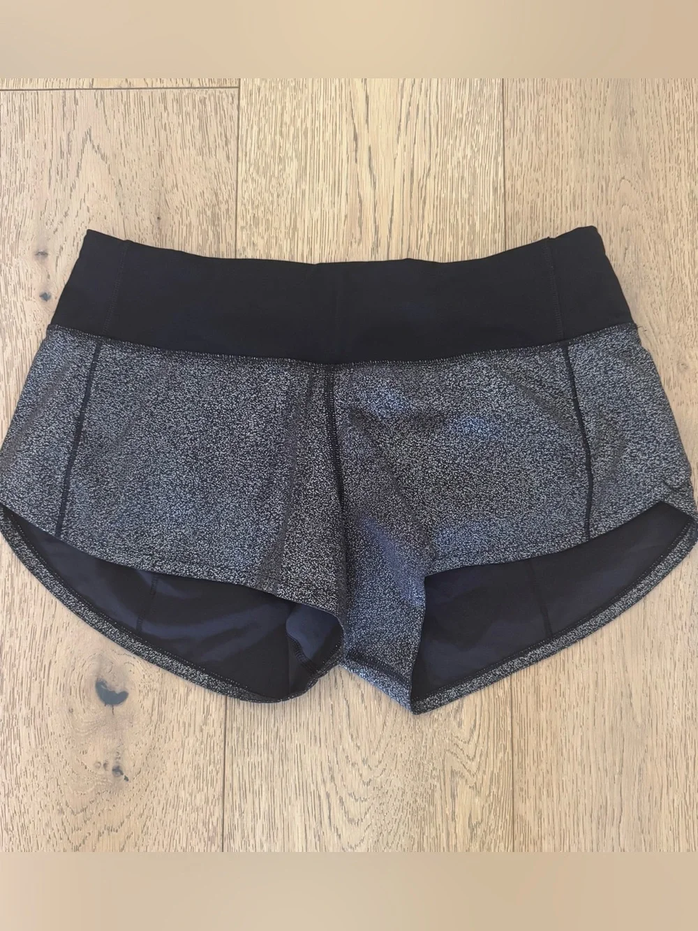 lululemon athletica Luminosity Foil Running Shorts in Black/Silver